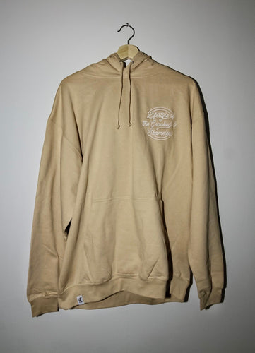 Beige crooked and shameless hoodie